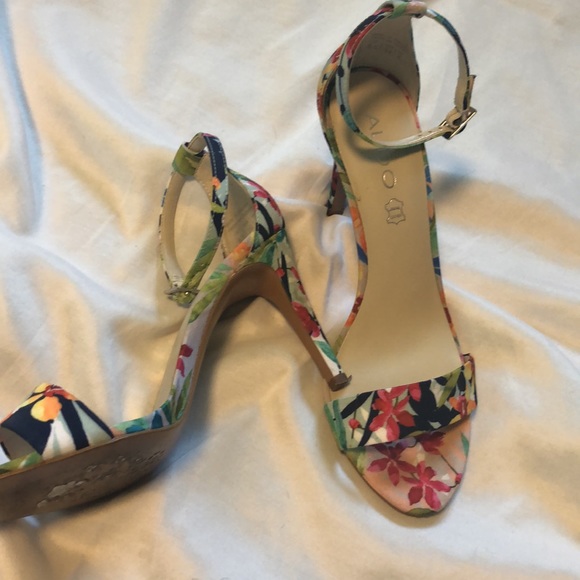 Aldo Floral Ankle Strap Heels 8.5 - Picture 12 of 12